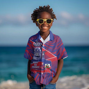 Port-au-Prince Afro-Haitians Kid Hawaiian Shirt Ayiti Map Pòtoprens Flag Color LT14