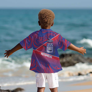 Port-au-Prince Afro-Haitians Kid Hawaiian Shirt Ayiti Map Pòtoprens Flag Color LT14