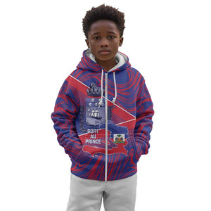 Port-au-Prince Afro-Haitians Kid Hoodie Ayiti Map Pòtoprens Flag Color - African Pride