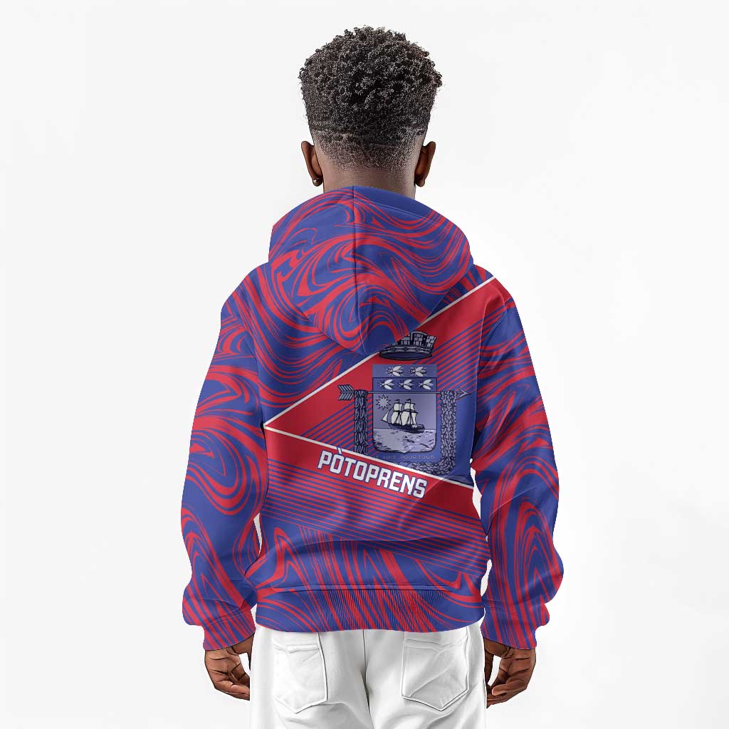 Port-au-Prince Afro-Haitians Kid Hoodie Ayiti Map Pòtoprens Flag Color - African Pride