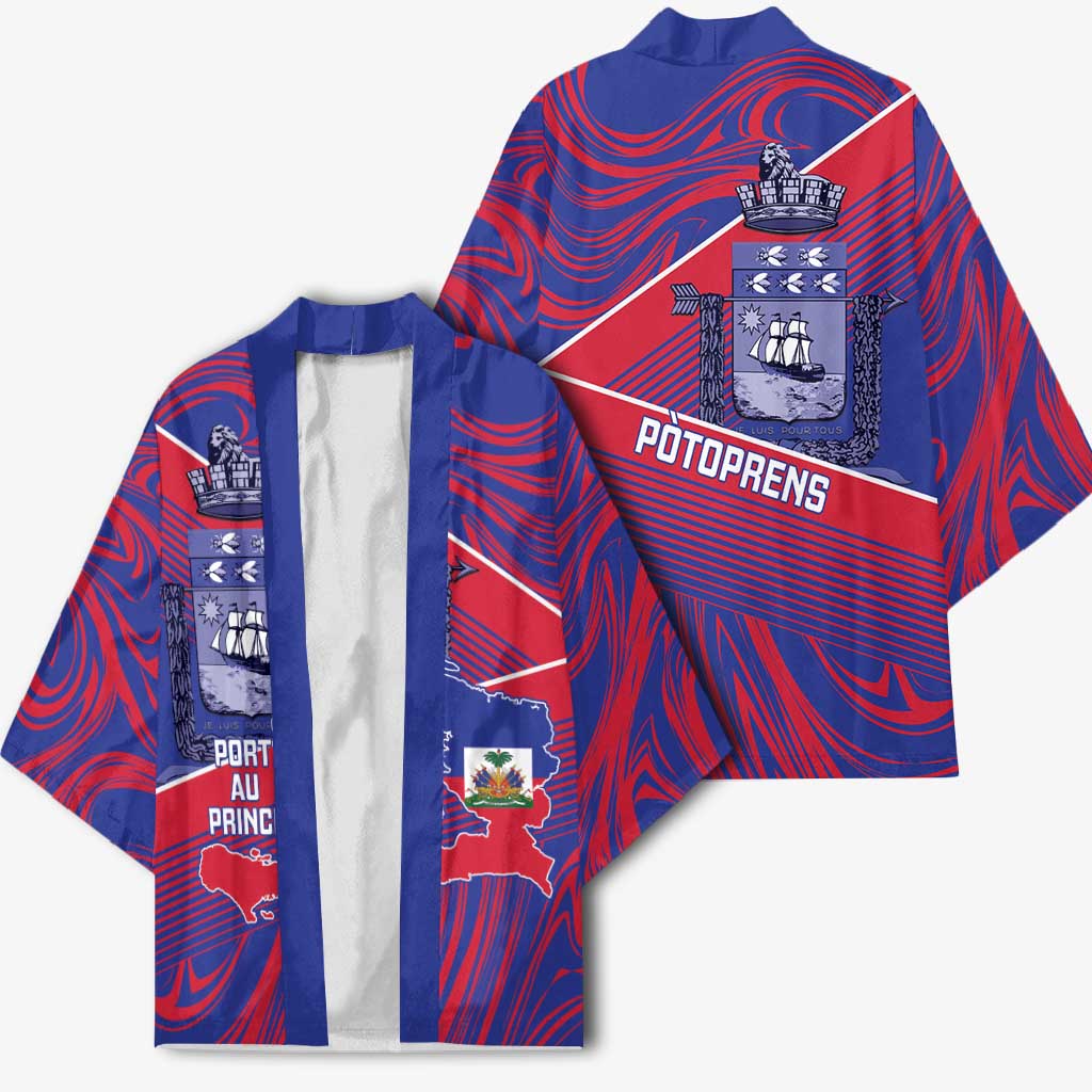 Port-au-Prince Afro-Haitians Kimono Ayiti Map Pòtoprens Flag Color - African Pride