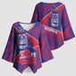 Port-au-Prince Afro-Haitians Kimono Sleeve Blouse Ayiti Map Pòtoprens Flag Color - African Pride