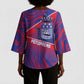 Port-au-Prince Afro-Haitians Kimono Sleeve Blouse Ayiti Map Pòtoprens Flag Color - African Pride