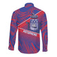 Port-au-Prince Afro-Haitians Long Sleeve Button Shirt Ayiti Map Pòtoprens Flag Color - African Pride