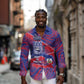 Port-au-Prince Afro-Haitians Long Sleeve Button Shirt Ayiti Map Pòtoprens Flag Color - African Pride
