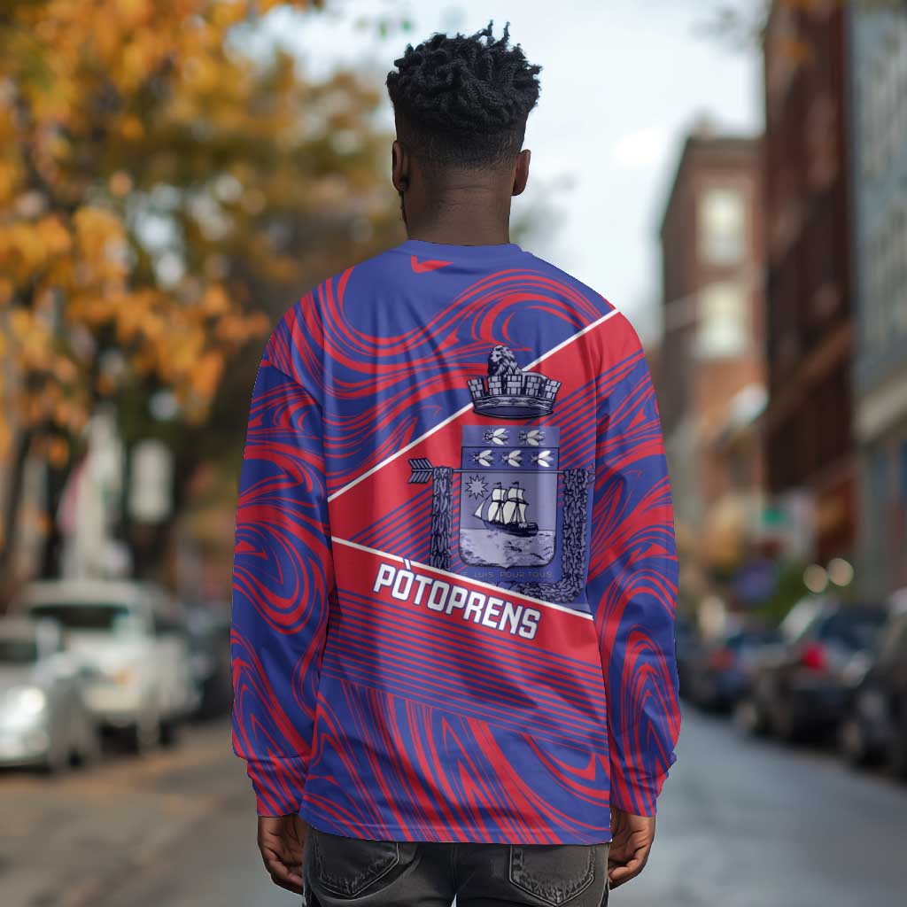 Port-au-Prince Afro-Haitians Long Sleeve Shirt Ayiti Map Pòtoprens Flag Color - African Pride