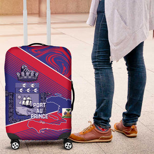 Port-au-Prince Afro-Haitians Luggage Cover Ayiti Map Pòtoprens Flag Color - African Pride