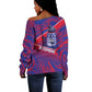 Port-au-Prince Afro-Haitians Off Shoulder Sweater Ayiti Map Pòtoprens Flag Color - African Pride