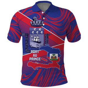 Port-au-Prince Afro-Haitians Polo Shirt Ayiti Map Pòtoprens Flag Color LT14
