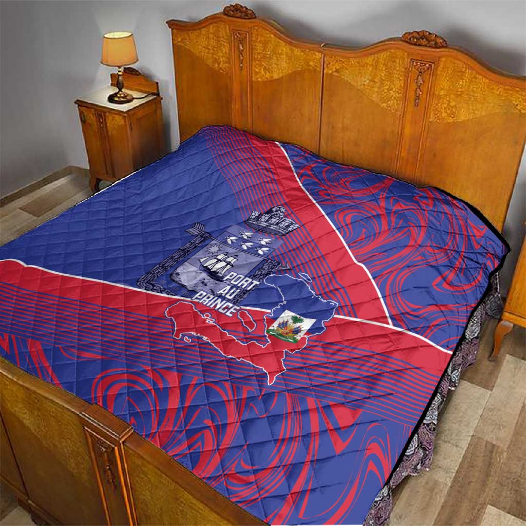 Port-au-Prince Afro-Haitians Quilt Ayiti Map Pòtoprens Flag Color - African Pride