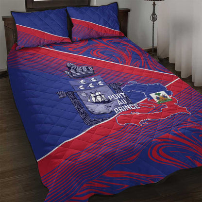Port-au-Prince Afro-Haitians Quilt Bed Set Ayiti Map Pòtoprens Flag Color - African Pride