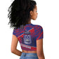 Port-au-Prince Afro-Haitians Raglan Cropped T shirt Ayiti Map Pòtoprens Flag Color LT14