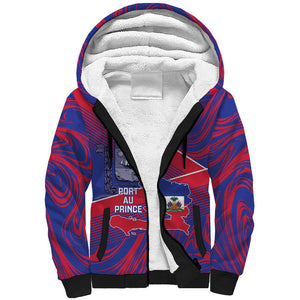 Port-au-Prince Afro-Haitians Sherpa Hoodie Ayiti Map Pòtoprens Flag Color - African Pride