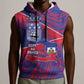 Port-au-Prince Afro-Haitians Sleeveless Hoodie Ayiti Map Pòtoprens Flag Color - African Pride