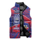 Port-au-Prince Afro-Haitians Sleeveless Puffer Jacket Ayiti Map Pòtoprens Flag Color - African Pride