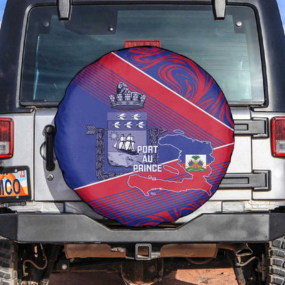 Port-au-Prince Afro-Haitians Spare Tire Cover Ayiti Map Pòtoprens Flag Color - African Pride