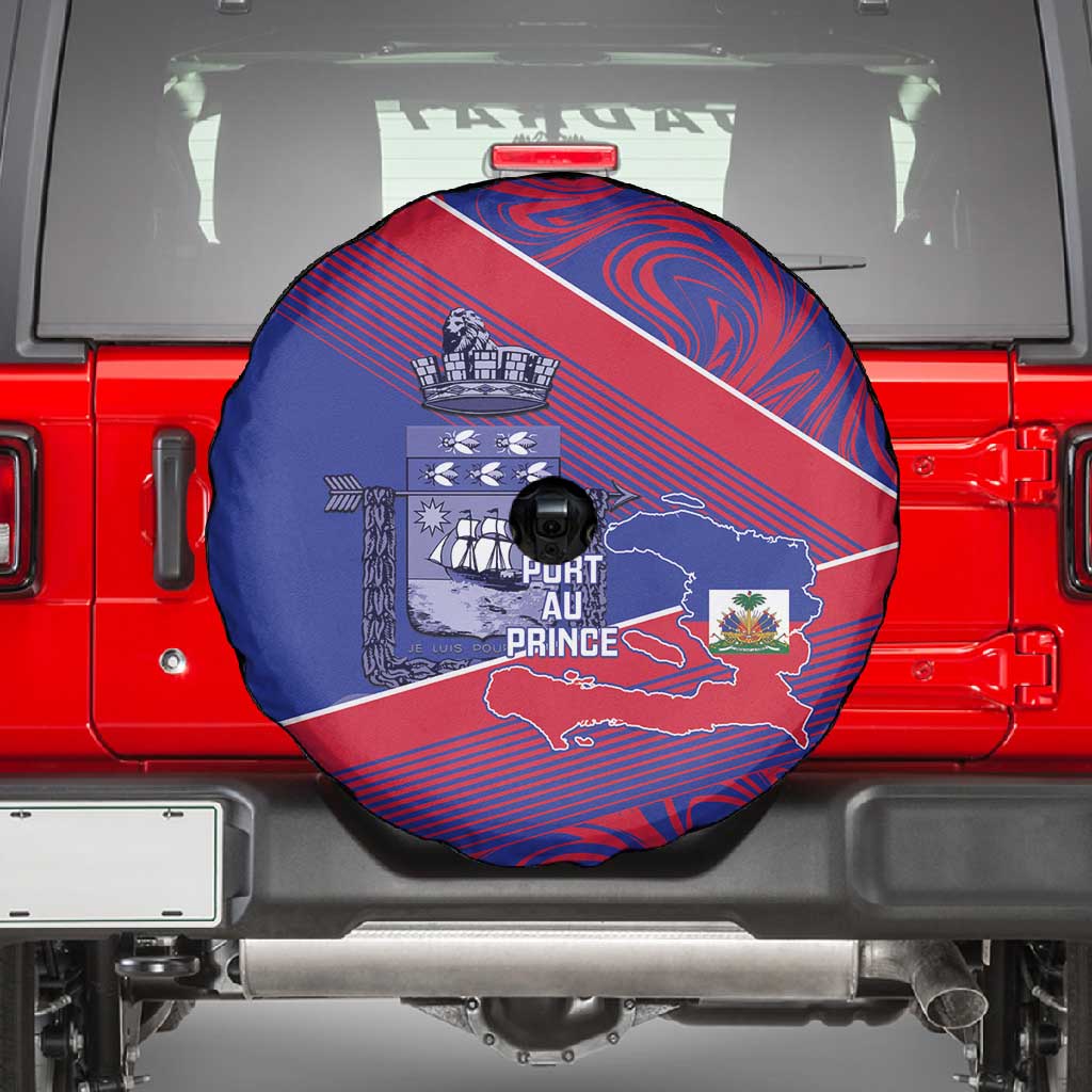 Port-au-Prince Afro-Haitians Spare Tire Cover Ayiti Map Pòtoprens Flag Color - African Pride