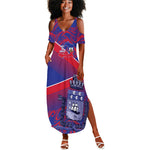 Port-au-Prince Afro-Haitians Summer Maxi Dress Ayiti Map Pòtoprens Flag Color LT14