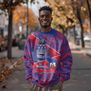 Port-au-Prince Afro-Haitians Sweatshirt Ayiti Map Pòtoprens Flag Color - African Pride