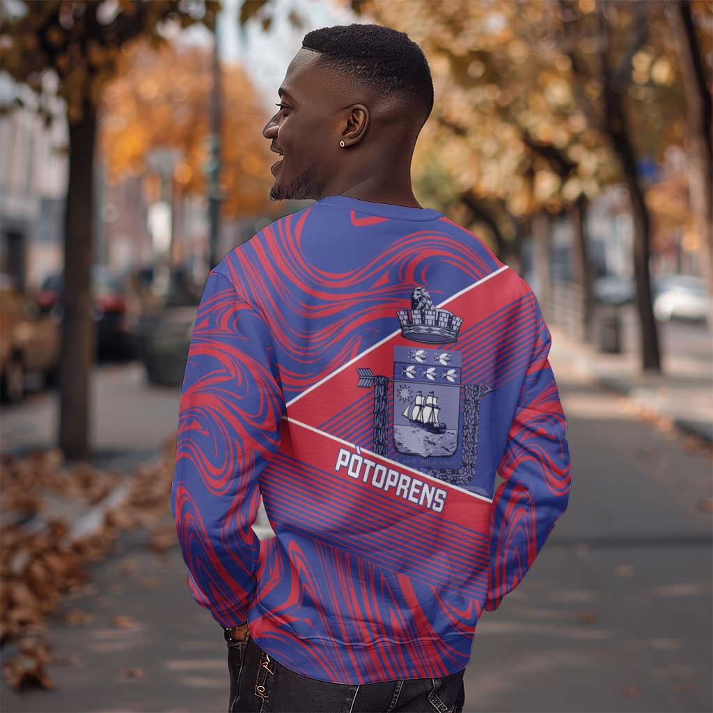Port-au-Prince Afro-Haitians Sweatshirt Ayiti Map Pòtoprens Flag Color - African Pride