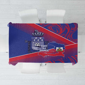 Port-au-Prince Afro-Haitians Tablecloth Ayiti Map Pòtoprens Flag Color - African Pride