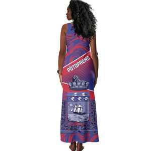 Port-au-Prince Afro-Haitians Tank Maxi Dress Ayiti Map Pòtoprens Flag Color - African Pride