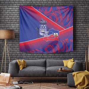 Port-au-Prince Afro-Haitians Tapestry Ayiti Map Pòtoprens Flag Color - African Pride