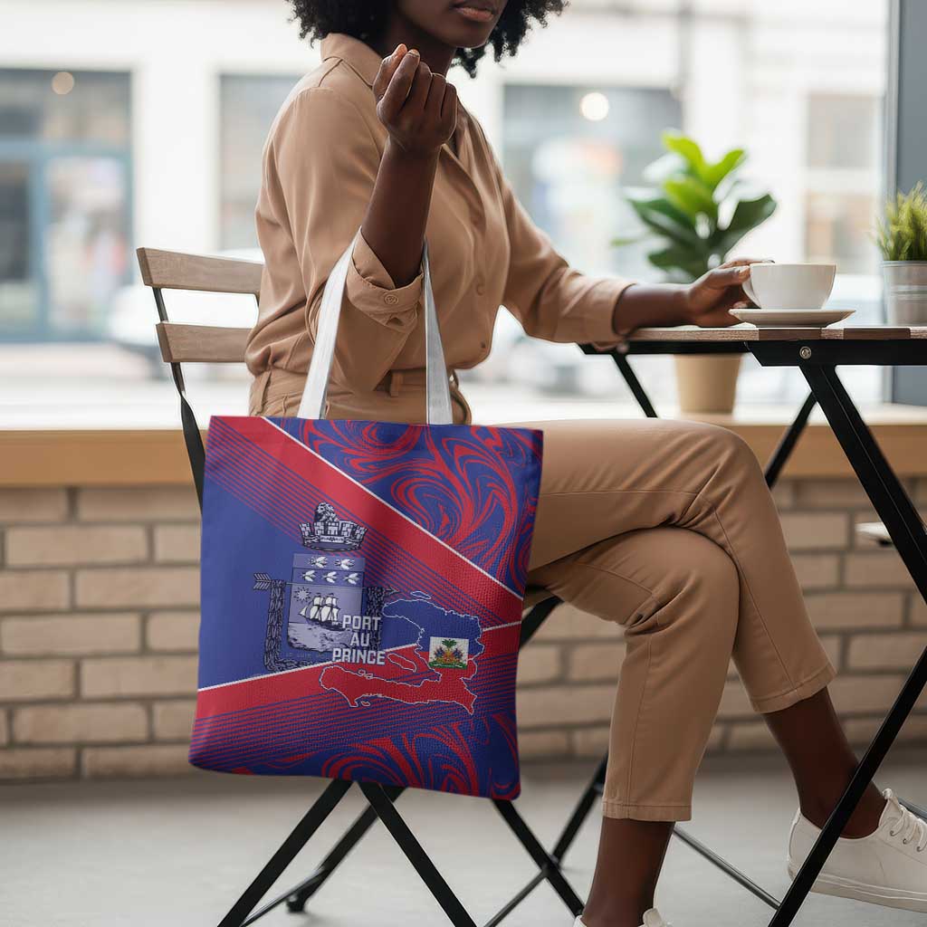 Port-au-Prince Afro-Haitians Tote Bag Ayiti Map Pòtoprens Flag Color - African Pride