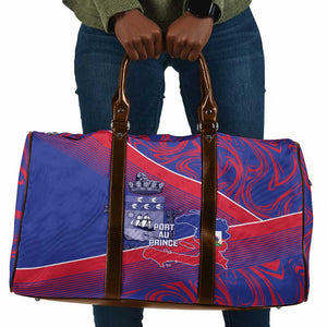 Port-au-Prince Afro-Haitians Travel Bag Ayiti Map Pòtoprens Flag Color - African Pride