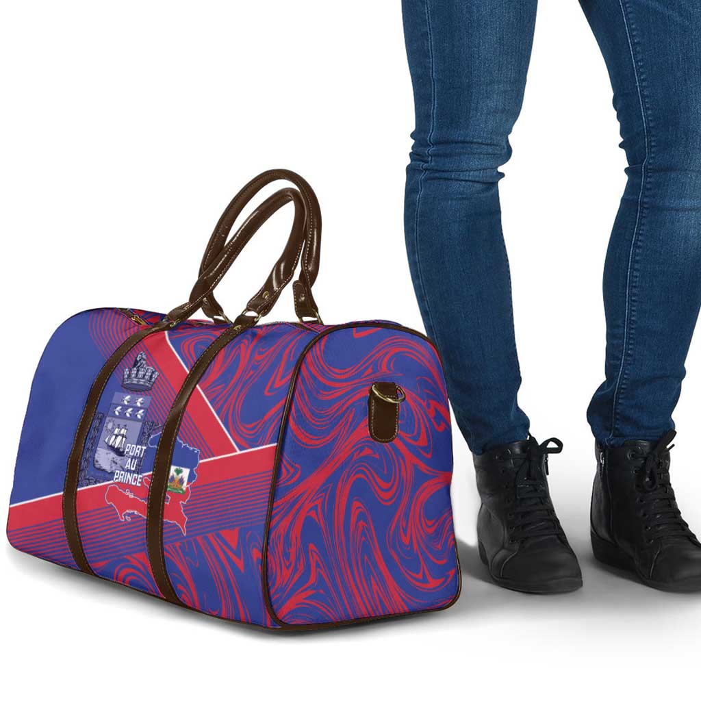 Port-au-Prince Afro-Haitians Travel Bag Ayiti Map Pòtoprens Flag Color - African Pride