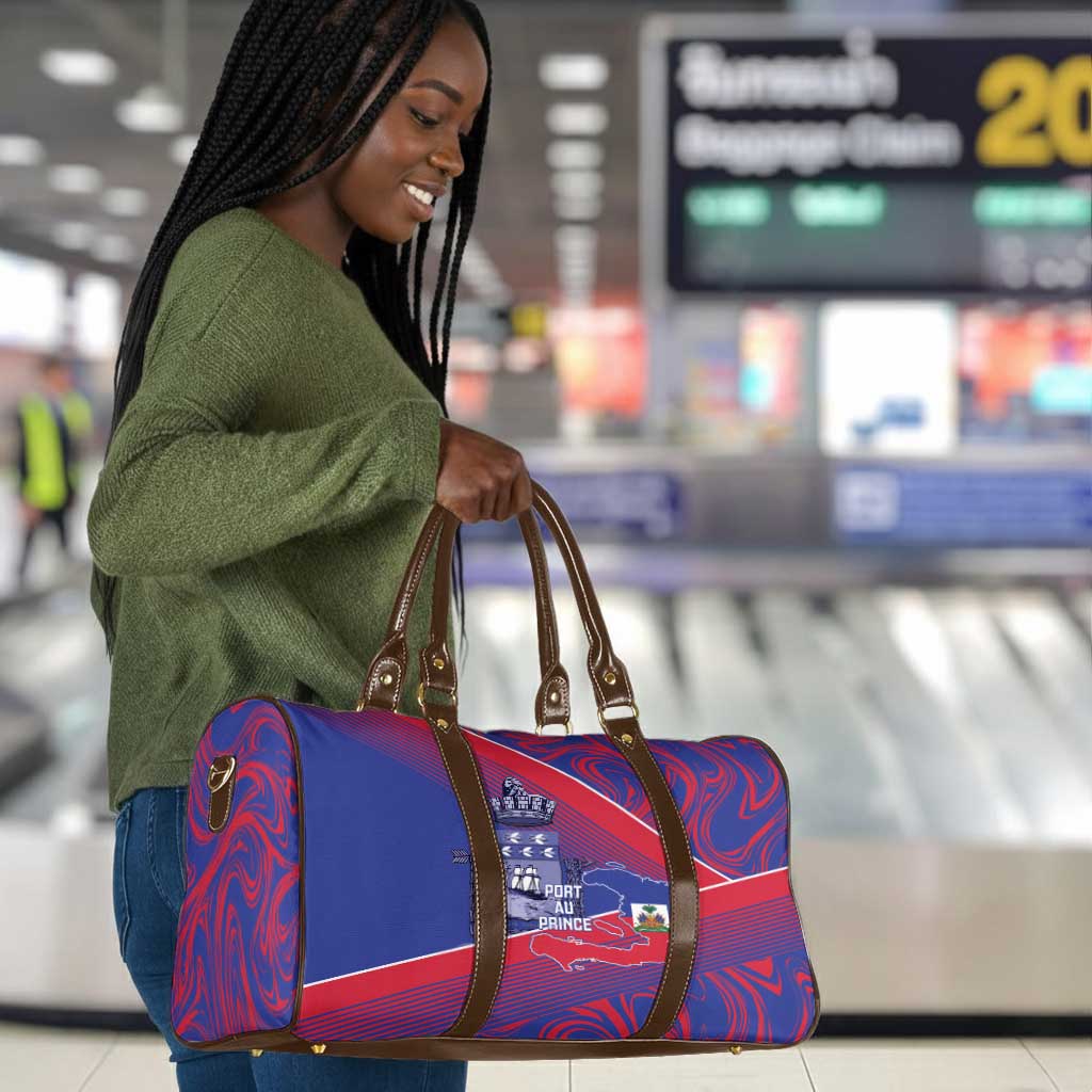 Port-au-Prince Afro-Haitians Travel Bag Ayiti Map Pòtoprens Flag Color - African Pride
