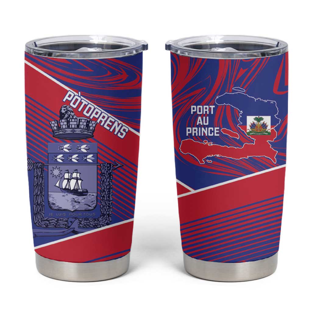 Port-au-Prince Afro-Haitians Tumbler Cup Ayiti Map Pòtoprens Flag Color - African Pride