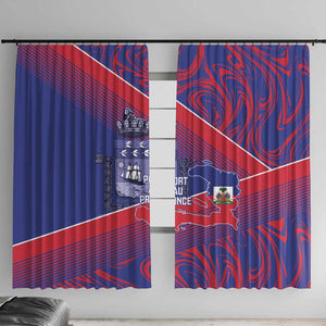 Port-au-Prince Afro-Haitians Window Curtain Ayiti Map Pòtoprens Flag Color - African Pride