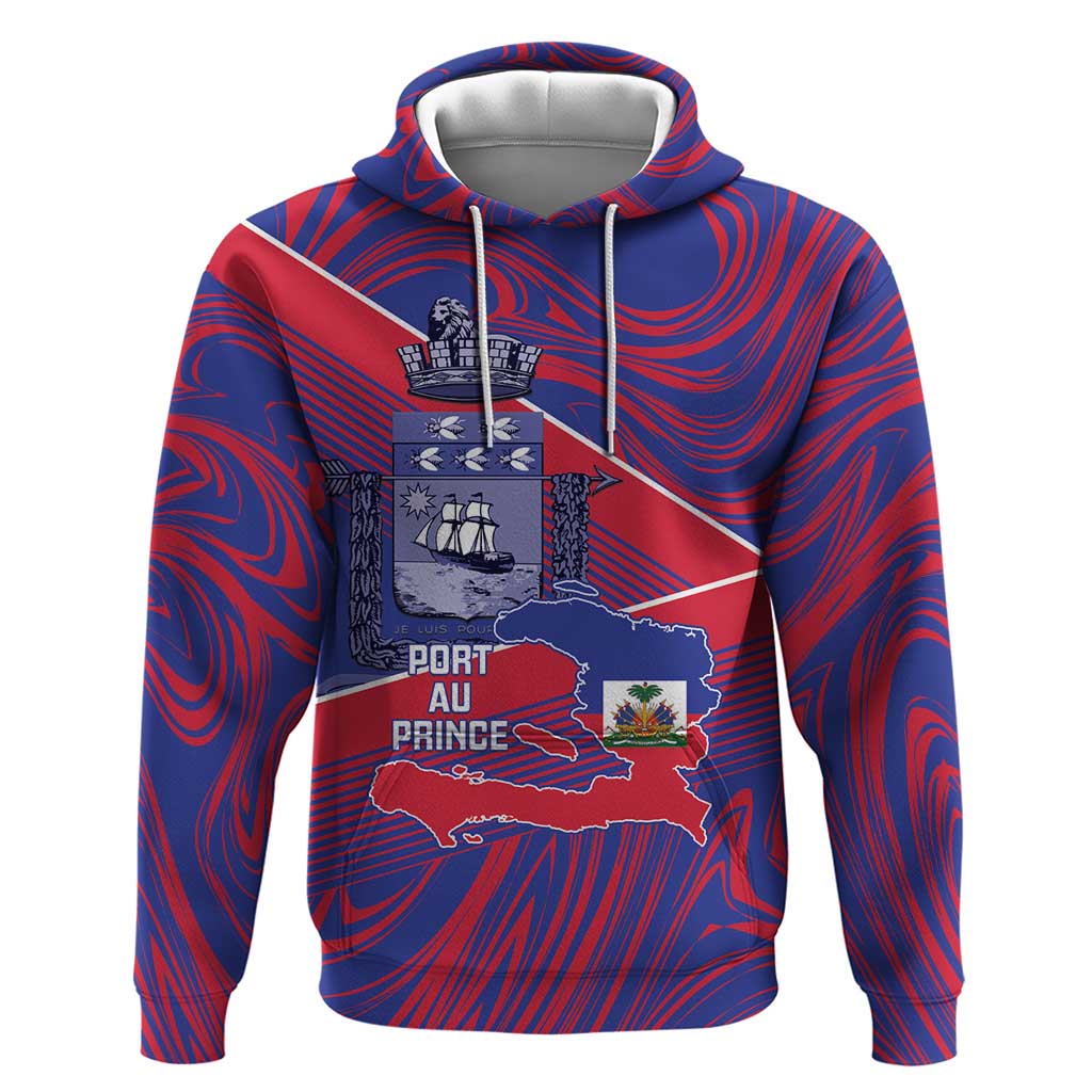 Port-au-Prince Afro-Haitians Zip Hoodie Ayiti Map Pòtoprens Flag Color - African Pride