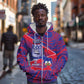 Port-au-Prince Afro-Haitians Zip Hoodie Ayiti Map Pòtoprens Flag Color - African Pride