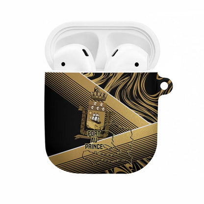 Port-au-Prince Afro-Haitians AirPods Case Ayiti Map Pòtoprens Gold Color - African Pride