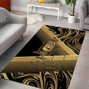 Port-au-Prince Afro-Haitians Area Rug Ayiti Map Pòtoprens Gold Color - African Pride