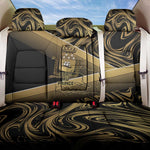 Port-au-Prince Afro-Haitians Back Car Seat Cover Ayiti Map Pòtoprens Gold Color - African Pride