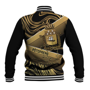 Port-au-Prince Afro-Haitians Baseball Jacket Ayiti Map Pòtoprens Gold Color - African Pride