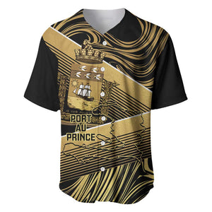 Port-au-Prince Afro-Haitians Baseball Jersey Ayiti Map Pòtoprens Gold Color LT14