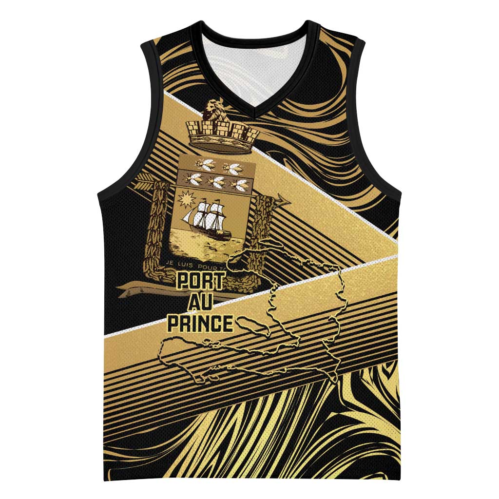 Port-au-Prince Afro-Haitians Basketball Jersey Ayiti Map Pòtoprens Gold Color - African Pride