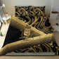 Port-au-Prince Afro-Haitians Bedding Set Ayiti Map Pòtoprens Gold Color - African Pride