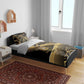 Port-au-Prince Afro-Haitians Bedding Set Ayiti Map Pòtoprens Gold Color - African Pride