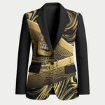 Port-au-Prince Afro-Haitians Blazer Ayiti Map Pòtoprens Gold Color - African Pride