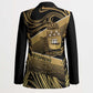 Port-au-Prince Afro-Haitians Blazer Ayiti Map Pòtoprens Gold Color - African Pride