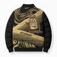 Port-au-Prince Afro-Haitians Bomber Puffer Jacket Ayiti Map Pòtoprens Gold Color - African Pride