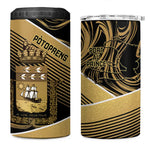 Port-au-Prince Afro-Haitians 4 in 1 Can Cooler Tumbler Ayiti Map Pòtoprens Gold Color - African Pride