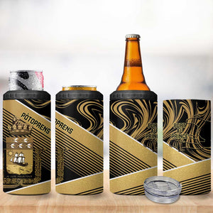 Port-au-Prince Afro-Haitians 4 in 1 Can Cooler Tumbler Ayiti Map Pòtoprens Gold Color - African Pride