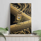 Port-au-Prince Afro-Haitians Canvas Wall Art Ayiti Map Pòtoprens Gold Color - African Pride