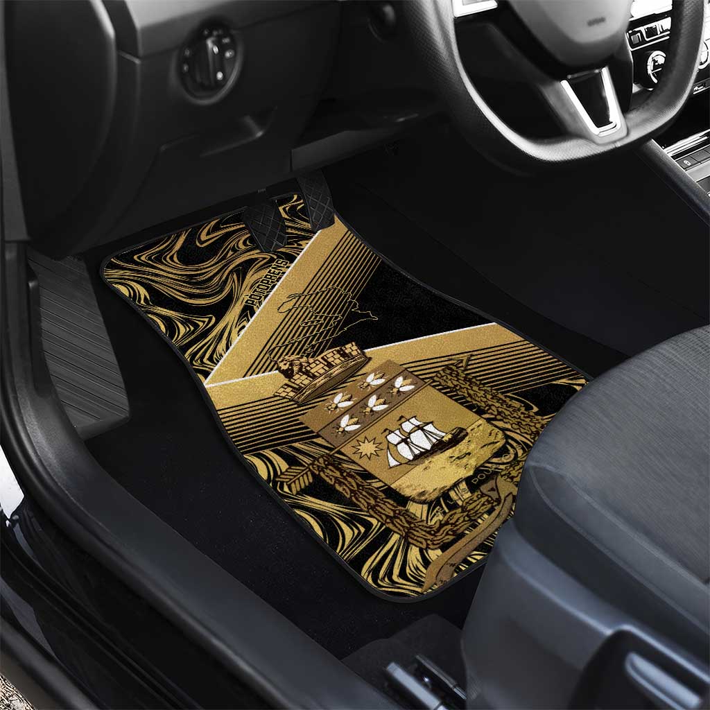 Port-au-Prince Afro-Haitians Car Mats Ayiti Map Pòtoprens Gold Color - African Pride